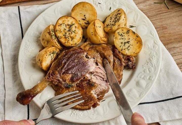 Duck confit is a classic specialty from the South West of France, slow-cooked overnight at a low temperature to achieve incredibly tender, flavourful meat. Rich and indulgent, it's a true staple of traditional French cuisine.